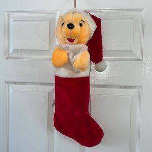 Vintage Winnie The Pooh Disneyland Walt Disney World Christmas Stocking EUC